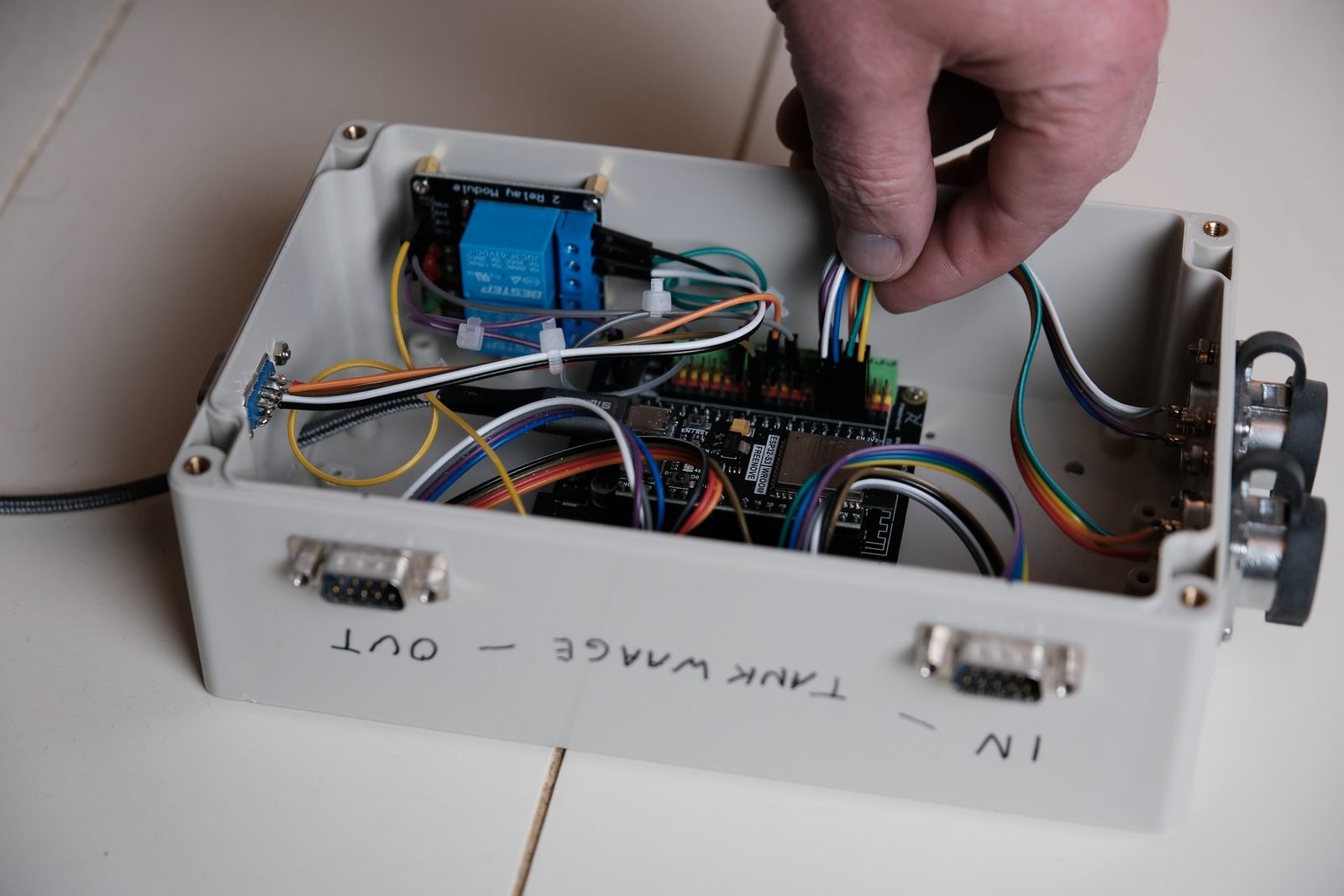 Hands-on working shot showing the practical build phase of the project