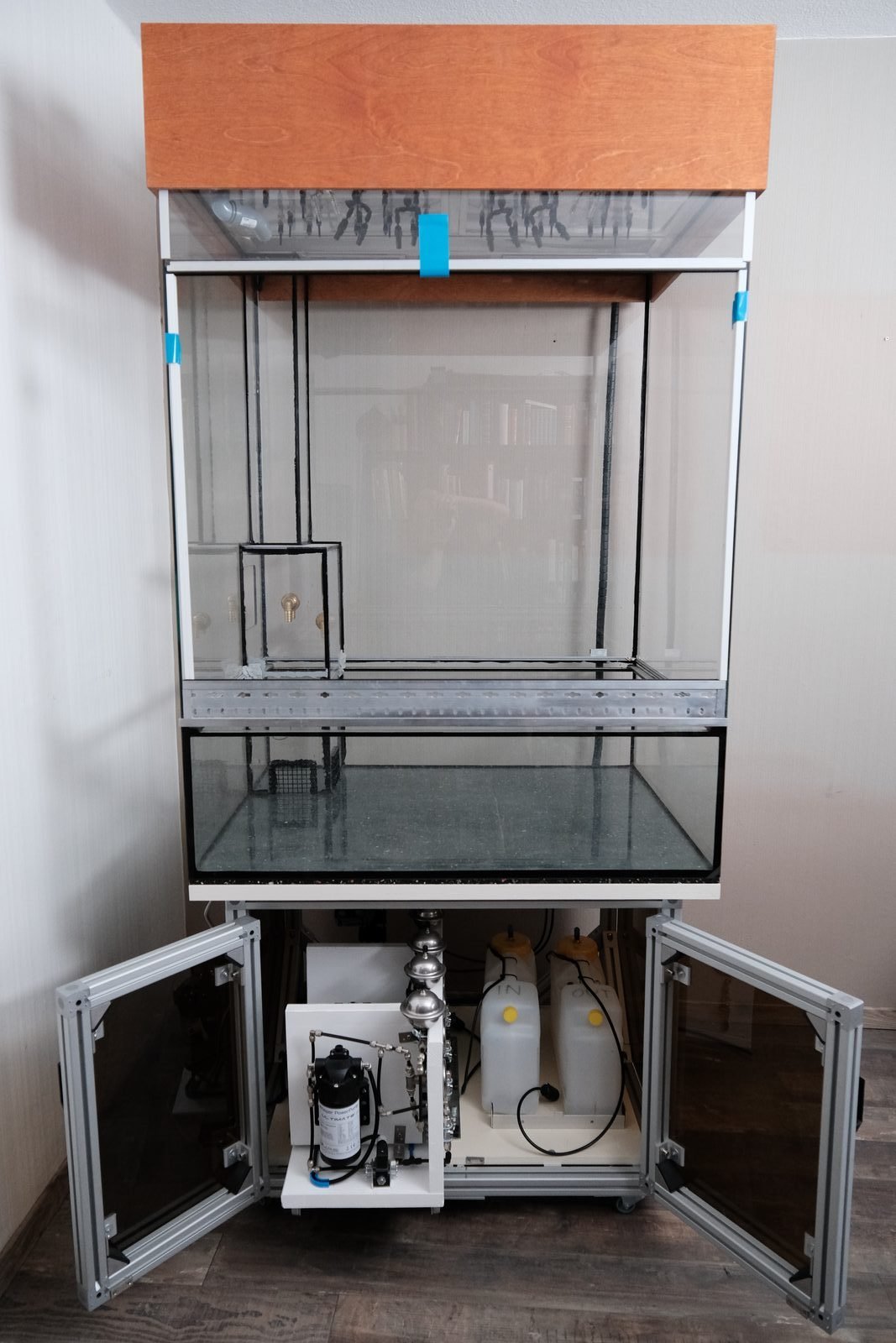 Current state of the empty glass enclosure during the raw build phase